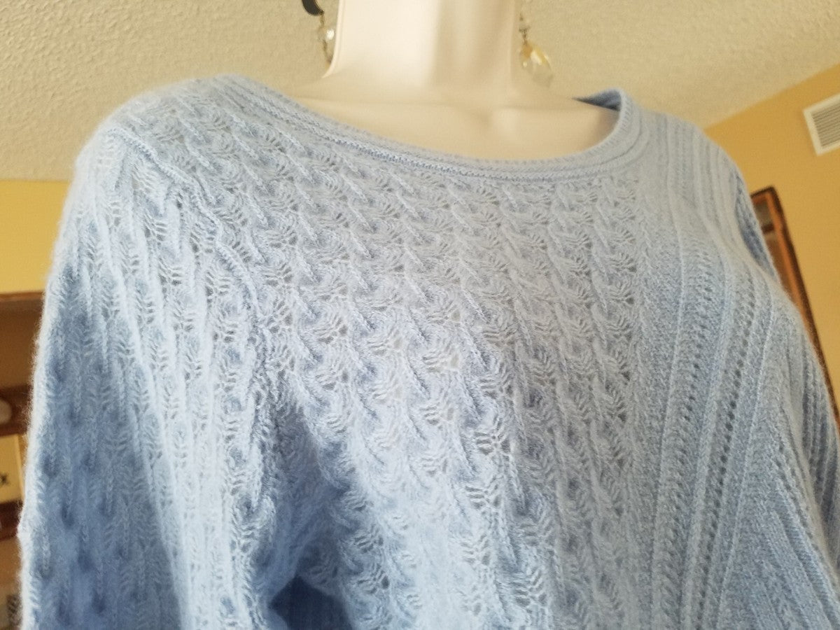 blue vintage short sleeve knit top